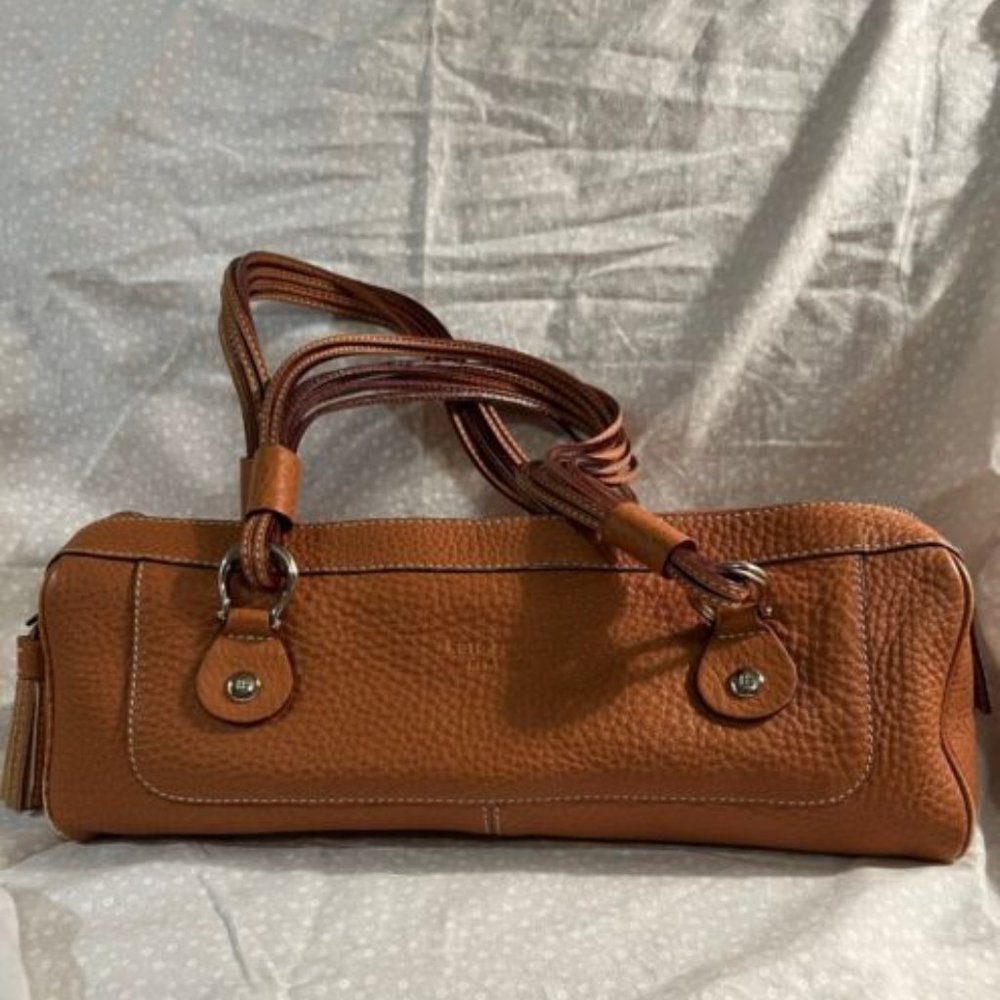 Genuine Kate Spade Baguette Bag Purse Brown Leather Tassel